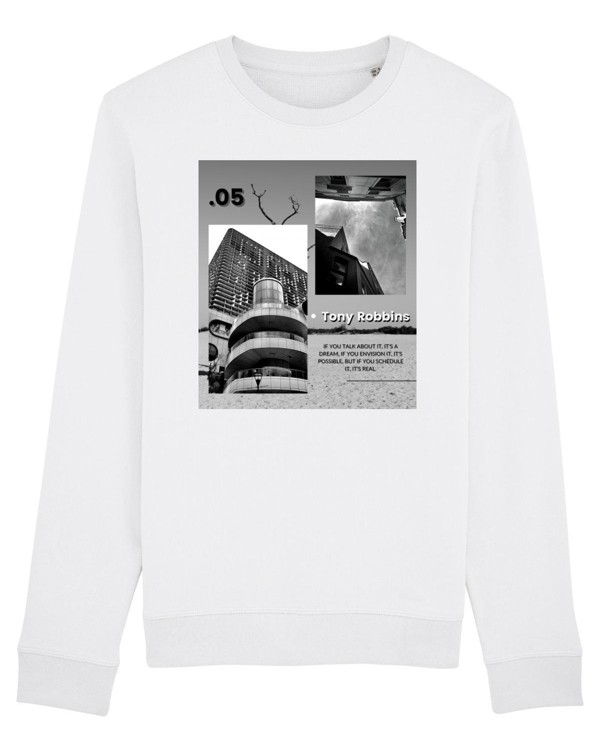 Bluză mânecă lungă Unisex Rise White