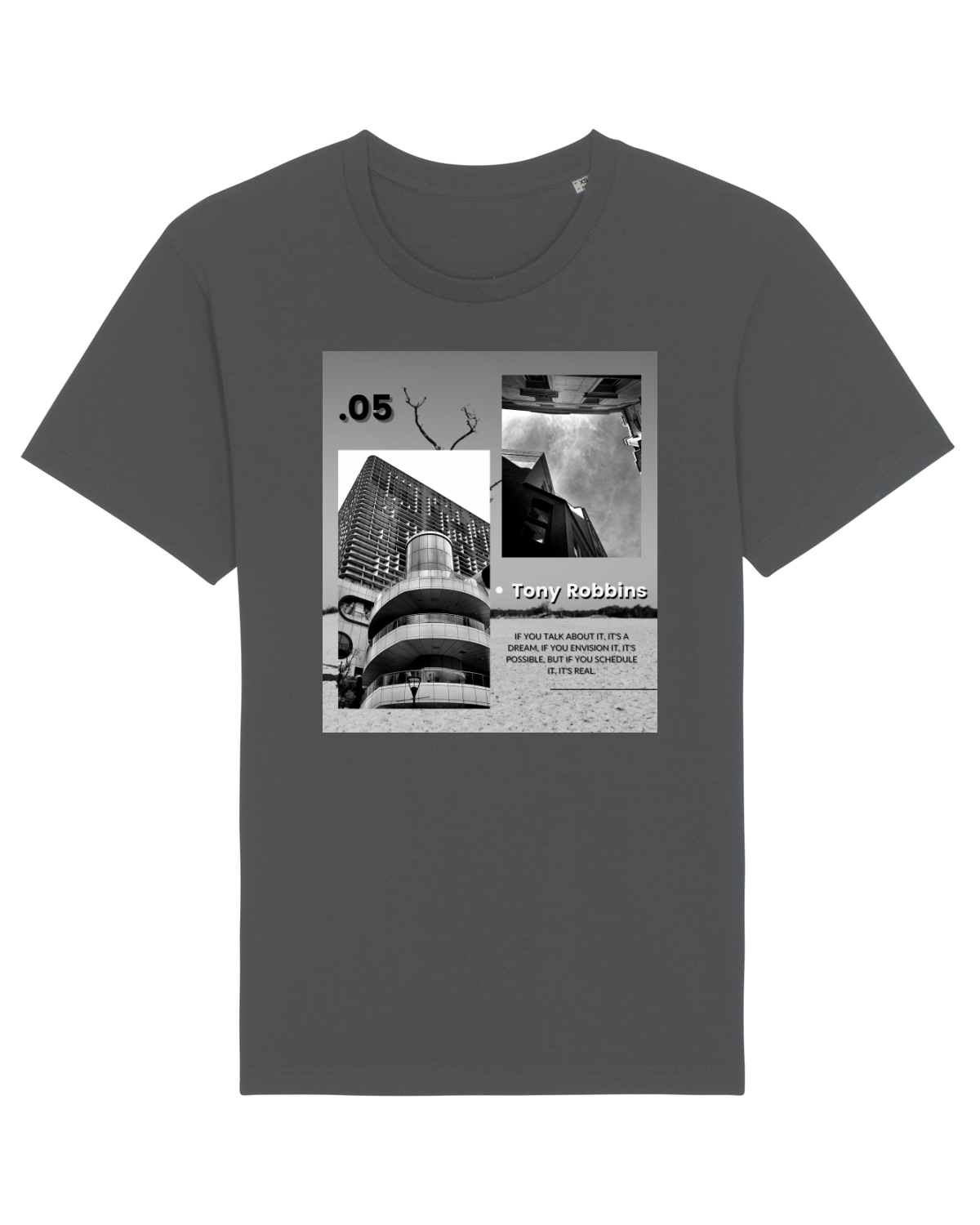 Tricou mânecă scurtă Unisex Rocker Anthracite