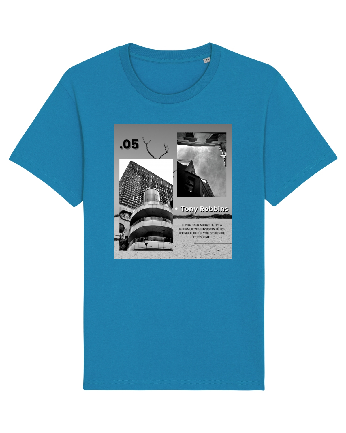 Tricou mânecă scurtă Unisex Rocker Azur