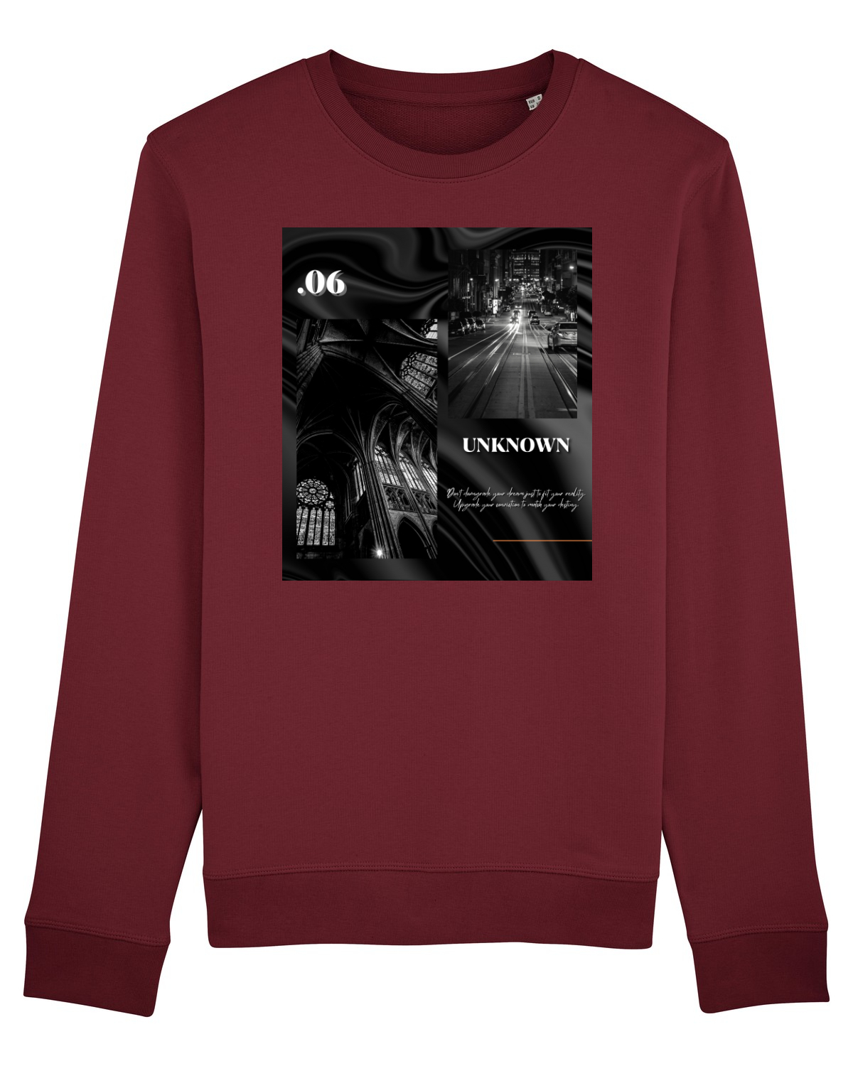 Bluză mânecă lungă Unisex Rise Burgundy