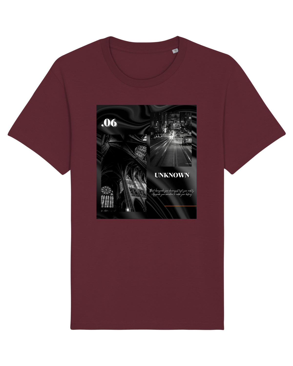 Tricou mânecă scurtă Unisex Rocker Burgundy