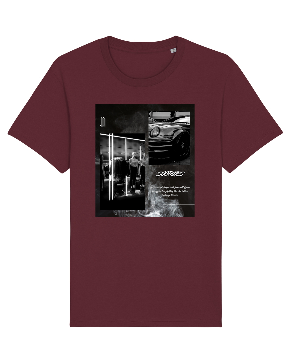 Tricou mânecă scurtă Unisex Rocker Burgundy