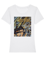JUST START Tricou mânecă scurtă guler larg fitted Damă Expresser