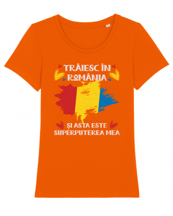 Trăiesc în România - v2 - grunge Bright Orange