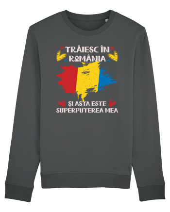 Trăiesc în România - v2 - grunge Anthracite