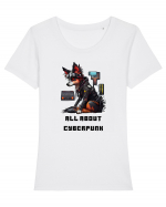 ALL ABOUT CYBERPUNK - V2 Tricou mânecă scurtă guler larg fitted Damă Expresser