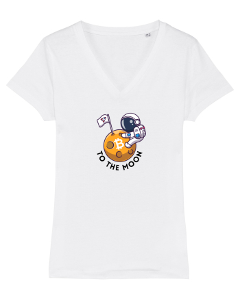 To the moon - Bitcoin White