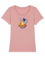 To the moon - Bitcoin Tricou mânecă scurtă guler larg fitted Damă Expresser