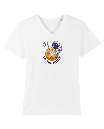 To the moon - Bitcoin White