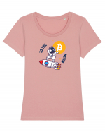 Bitcoin - To the moon  Tricou mânecă scurtă guler larg fitted Damă Expresser