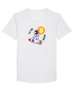 Bitcoin - To the moon  Tricou mânecă scurtă guler larg Bărbat Skater