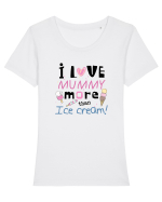 Love Mom Tricou mânecă scurtă guler larg fitted Damă Expresser