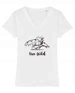 Live Wild Tricou mânecă scurtă guler V Damă Evoker