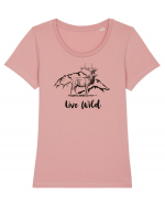 Live Wild Tricou mânecă scurtă guler larg fitted Damă Expresser