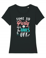 Party our tails off Tricou mânecă scurtă guler larg fitted Damă Expresser