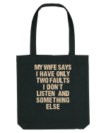My Wife Says I Have Only Two Faults Sacoșă textilă