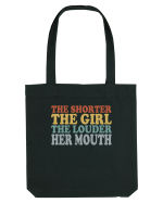 THE SHORTER THE GIRL THE LOUDER HER MOUTH Sacoșă textilă