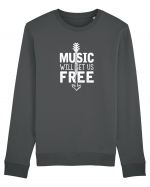 Music will set us free. Bluză mânecă lungă Unisex Rise