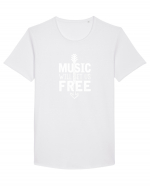 Music will set us free. Tricou mânecă scurtă guler larg Bărbat Skater