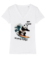 BAMBOO PANDA - V1 Tricou mânecă scurtă guler V Damă Evoker