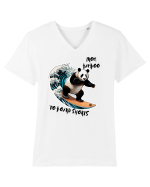 BAMBOO PANDA - V1 Tricou mânecă scurtă guler V Bărbat Presenter