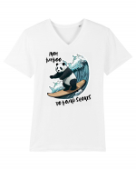 BAMBOO PANDA - V2 Tricou mânecă scurtă guler V Bărbat Presenter