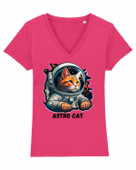 ASTRO CAT - V2 Tricou mânecă scurtă guler V Damă Evoker