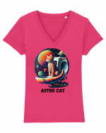 ASTRO CAT - V3 Tricou mânecă scurtă guler V Damă Evoker