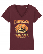 Kilimanjaro - Jambo - Tanzania Tricou mânecă scurtă guler V Damă Evoker