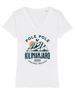 Kilimanjaro - Pole pole - Hakuna matata Tricou mânecă scurtă guler V Damă Evoker