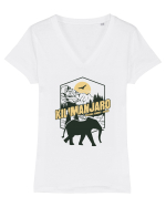 Kilimanjaro - Tanzania summit - Elephant Tricou mânecă scurtă guler V Damă Evoker