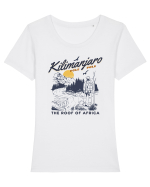 Kilimanjaro - The roof of Africa Tricou mânecă scurtă guler larg fitted Damă Expresser
