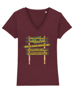 Kilimanjaro - Uhuru Peak Sign Tricou mânecă scurtă guler V Damă Evoker