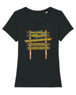 Kilimanjaro - Uhuru Peak Sign Tricou mânecă scurtă guler larg fitted Damă Expresser
