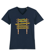 Kilimanjaro - Uhuru Peak Sign Tricou mânecă scurtă guler V Bărbat Presenter