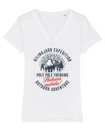 Kilimanjaro expedition - Pole pole trekking Tricou mânecă scurtă guler V Damă Evoker