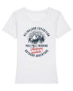 Kilimanjaro expedition - Pole pole trekking Tricou mânecă scurtă guler larg fitted Damă Expresser