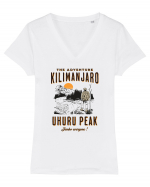The adventure - Kilimanjaro - Uhuru Peak Tricou mânecă scurtă guler V Damă Evoker