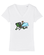 Cu musca Tricou mânecă scurtă guler V Damă Evoker