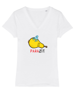 paraZIT Tricou mânecă scurtă guler V Damă Evoker
