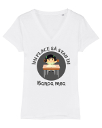 Îmi place să stau în banca mea - ea Tricou mânecă scurtă guler V Damă Evoker