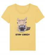 Stay crazy Tricou mânecă scurtă guler larg fitted Damă Expresser