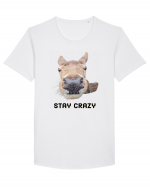 Stay crazy Tricou mânecă scurtă guler larg Bărbat Skater