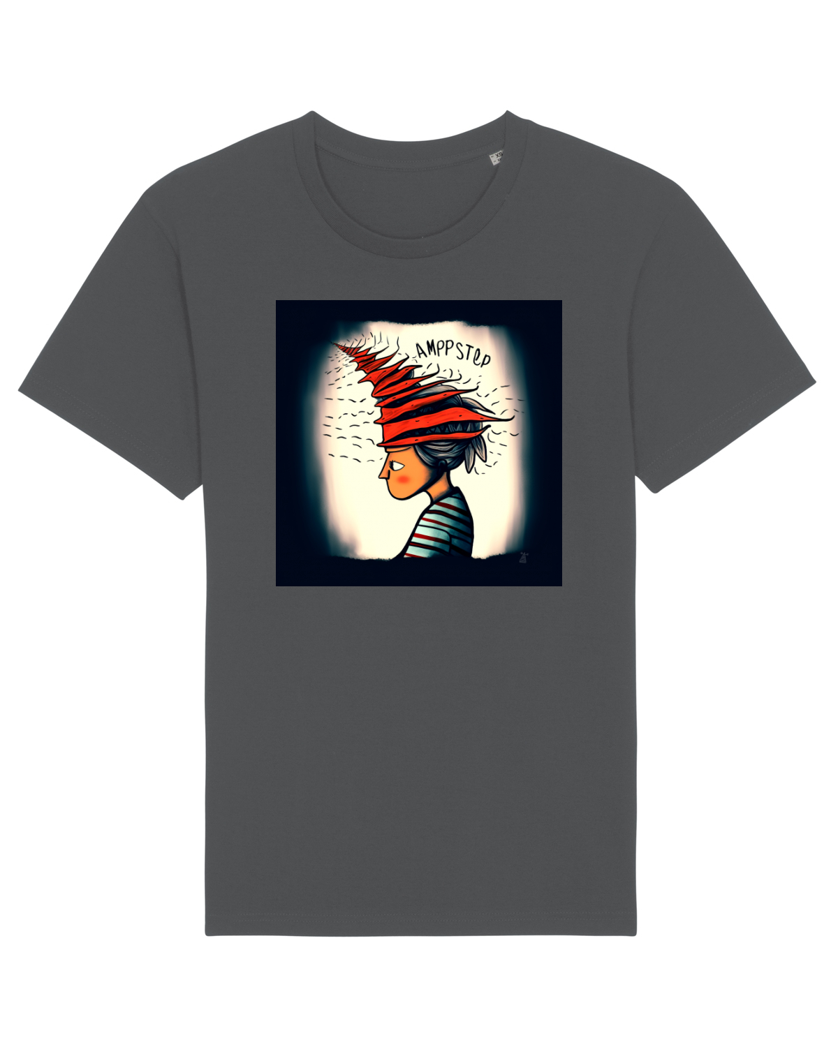 Tricou mânecă scurtă Unisex Rocker Anthracite