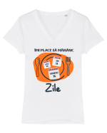Îmi place să mănânc zile Tricou mânecă scurtă guler V Damă Evoker