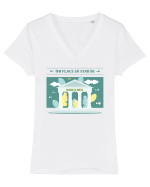 Îmi place să stau în banca mea - v2 Tricou mânecă scurtă guler V Damă Evoker
