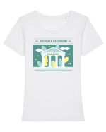 Îmi place să stau în banca mea - v2 Tricou mânecă scurtă guler larg fitted Damă Expresser