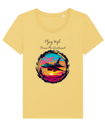FLYING HIGH Tricou mânecă scurtă guler larg fitted Damă Expresser