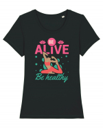 Be Alive be Healthy Tricou mânecă scurtă guler larg fitted Damă Expresser