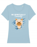 Be Spiritually Connected Tricou mânecă scurtă guler larg fitted Damă Expresser